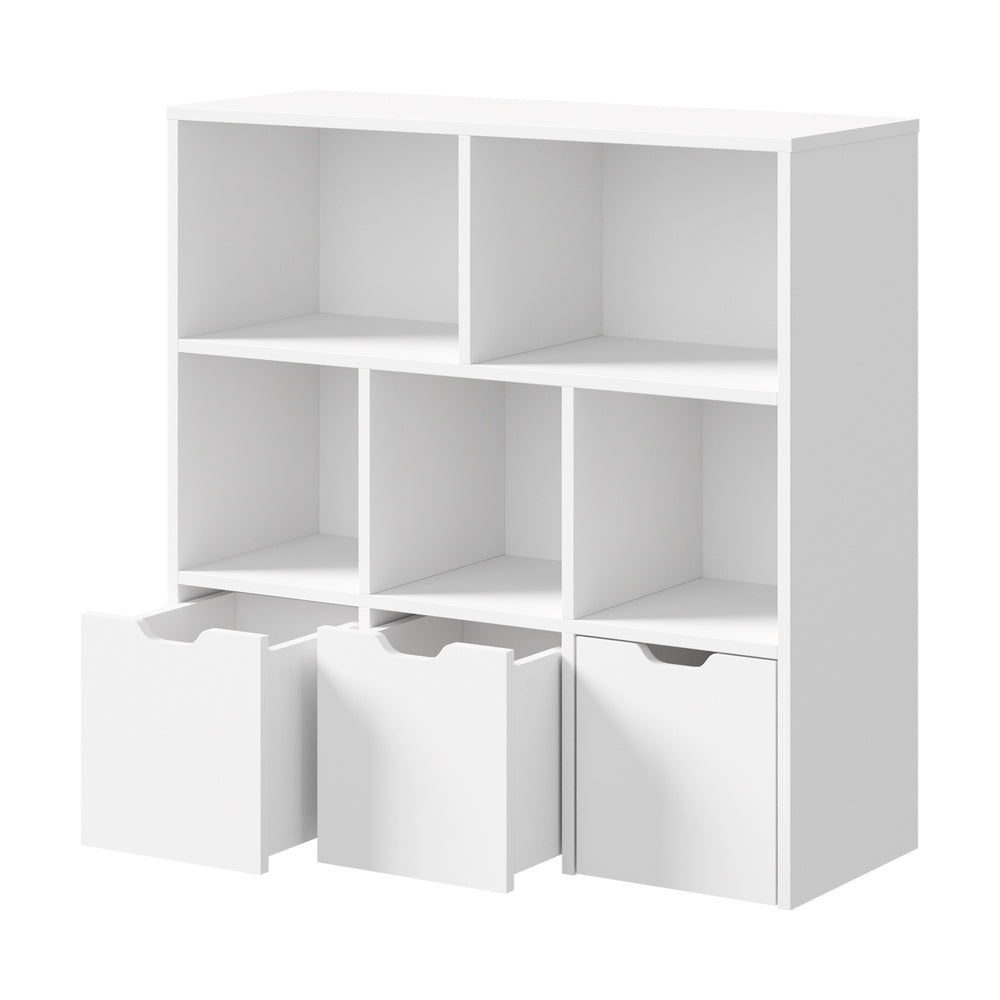 Scandi Kids Storage Organiser in White | 8 Compartment Removable Storage Cube