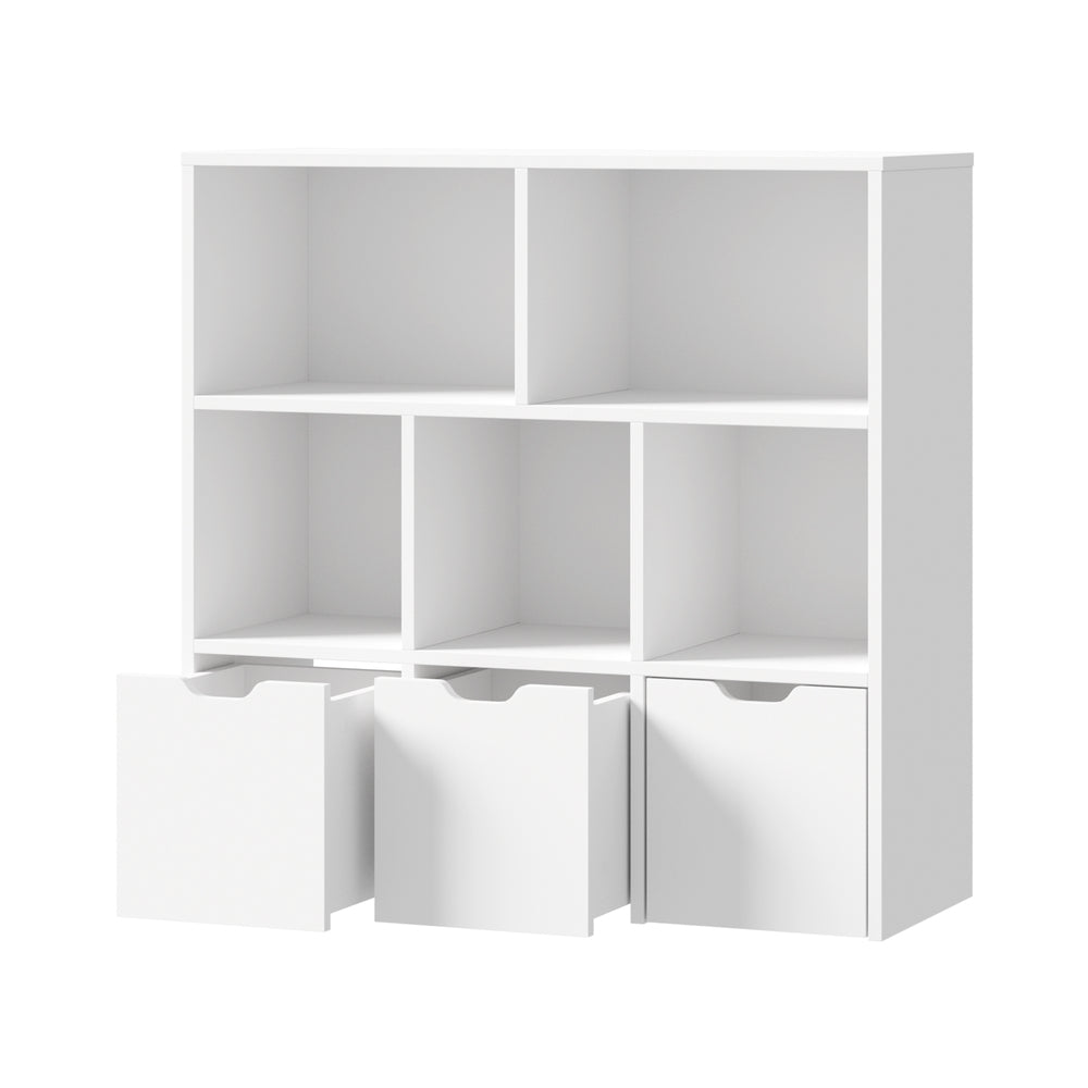 Scandi Kids Storage Organiser in White | 8 Compartment Removable Storage Cube