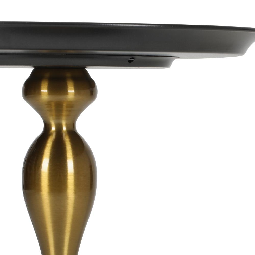 Stemio Designer Two Tone Metal Round Side Table | Verstaile Multi Use End Table Bedside Table