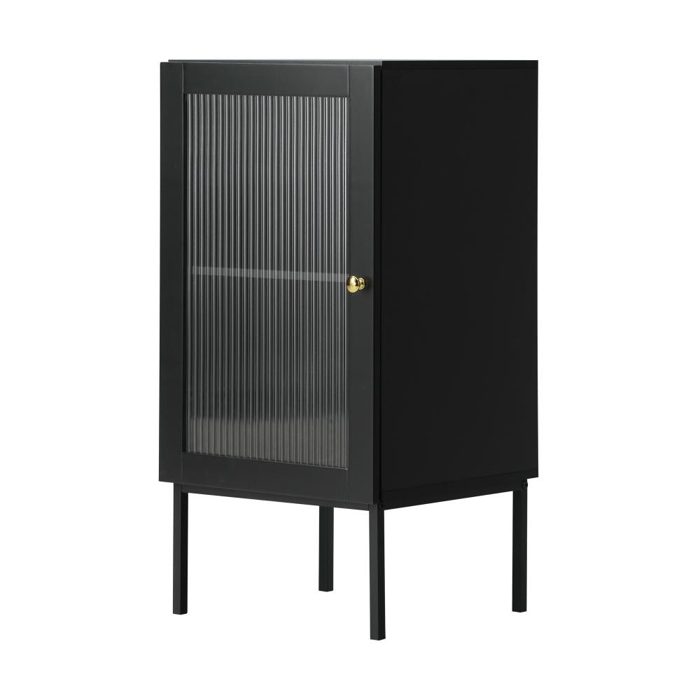 Amaro Nero Tempered Glass Bathroom Cabinet Storage Unit | Multi Storage Laundry or Bathroom Cupboard