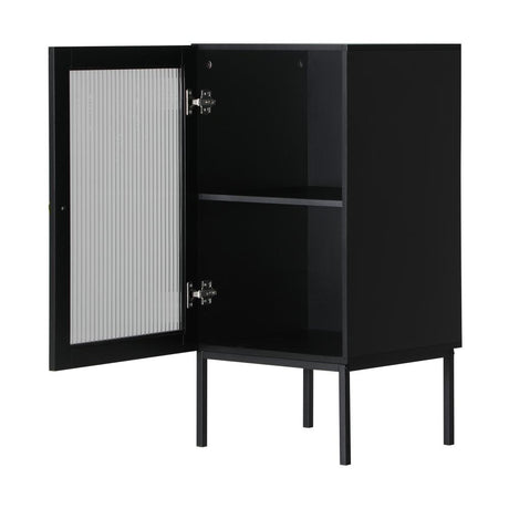 Amaro Nero Tempered Glass Bathroom Cabinet Storage Unit | Multi Storage Laundry or Bathroom Cupboard