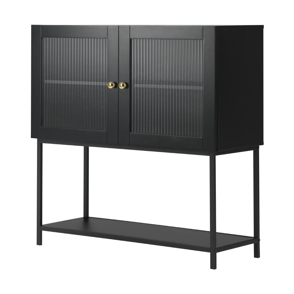 Amaro Nero Tempered Glass Bathroom Cabinet Storage Unit | Multi Storage Laundry or Bathroom Cupboard