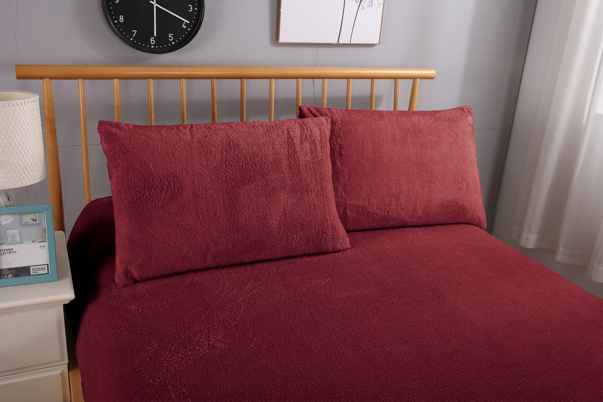 Ramesses Teddy Fleece Fitted Sheet Combo Set | Winter Warm Soft Teddy Fleece Sheets