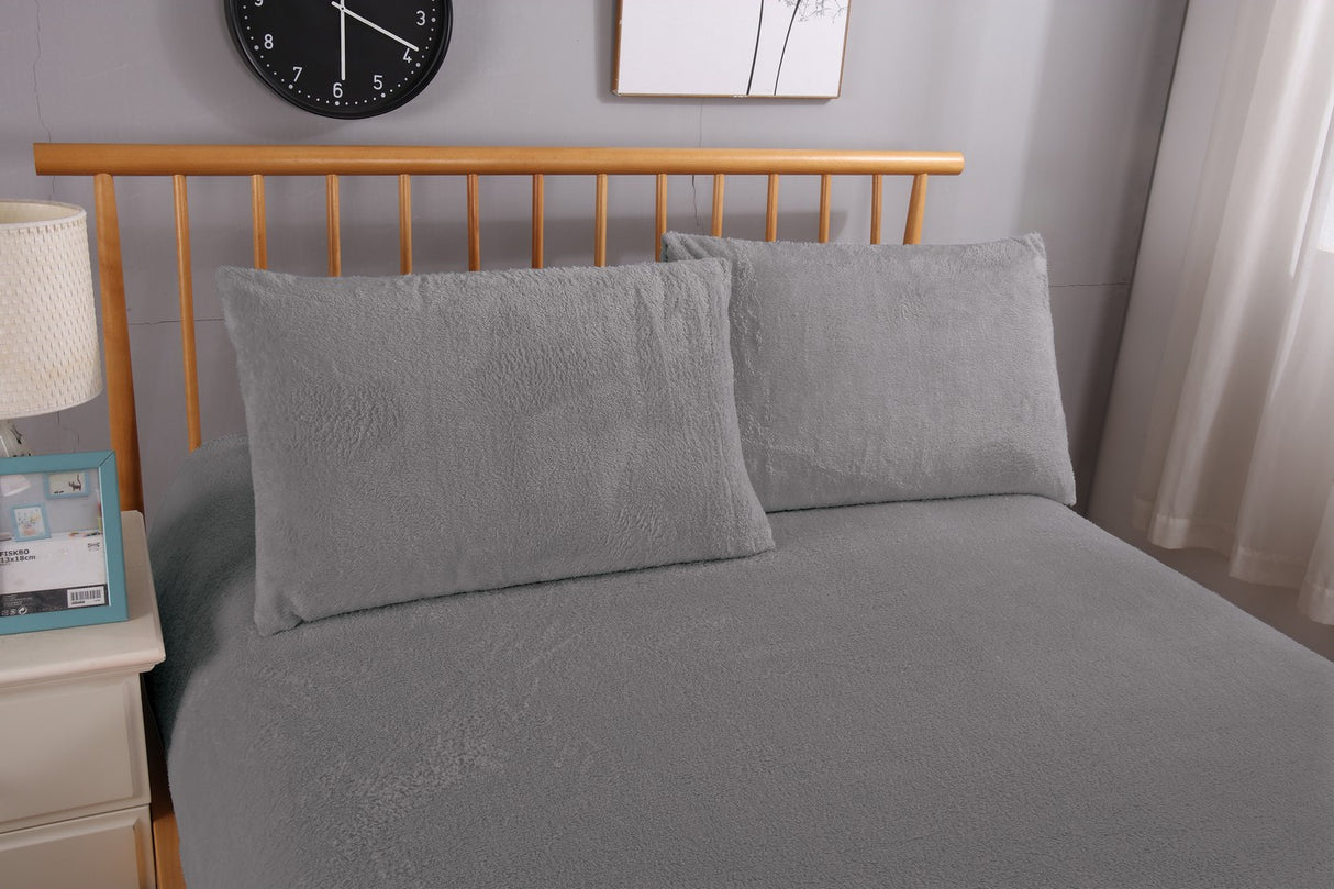 Ramesses Teddy Fleece Fitted Sheet Combo Set | Winter Warm Soft Teddy Fleece Sheets