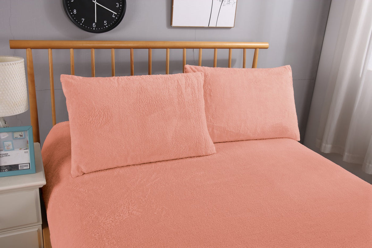 Ramesses Teddy Fleece Fitted Sheet Combo Set | Winter Warm Soft Teddy Fleece Sheets