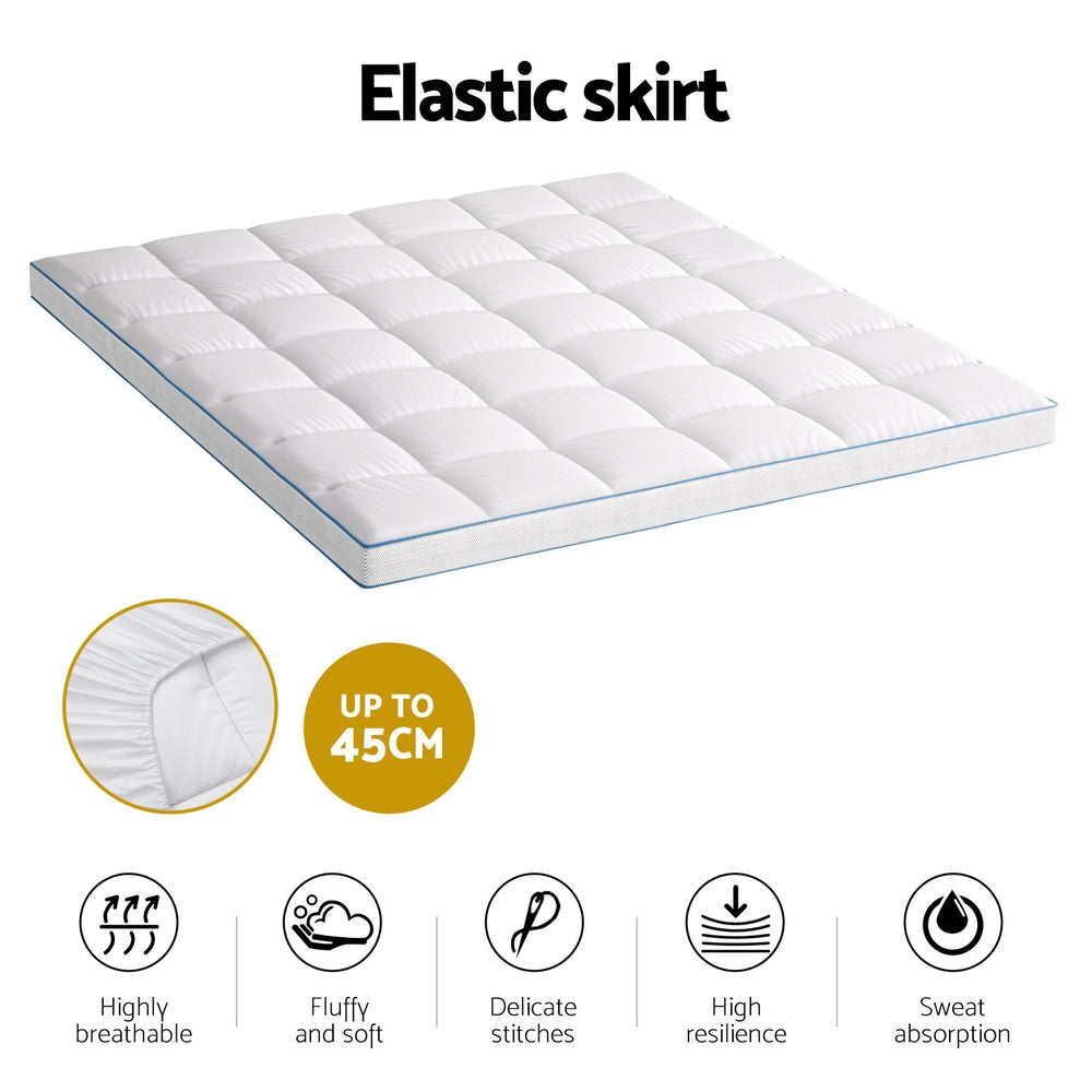Luxore Ultra Plush 1500GSM Bamboo Mattress Topper | Super Soft 10cm Deep Airmax Bamboo Topper