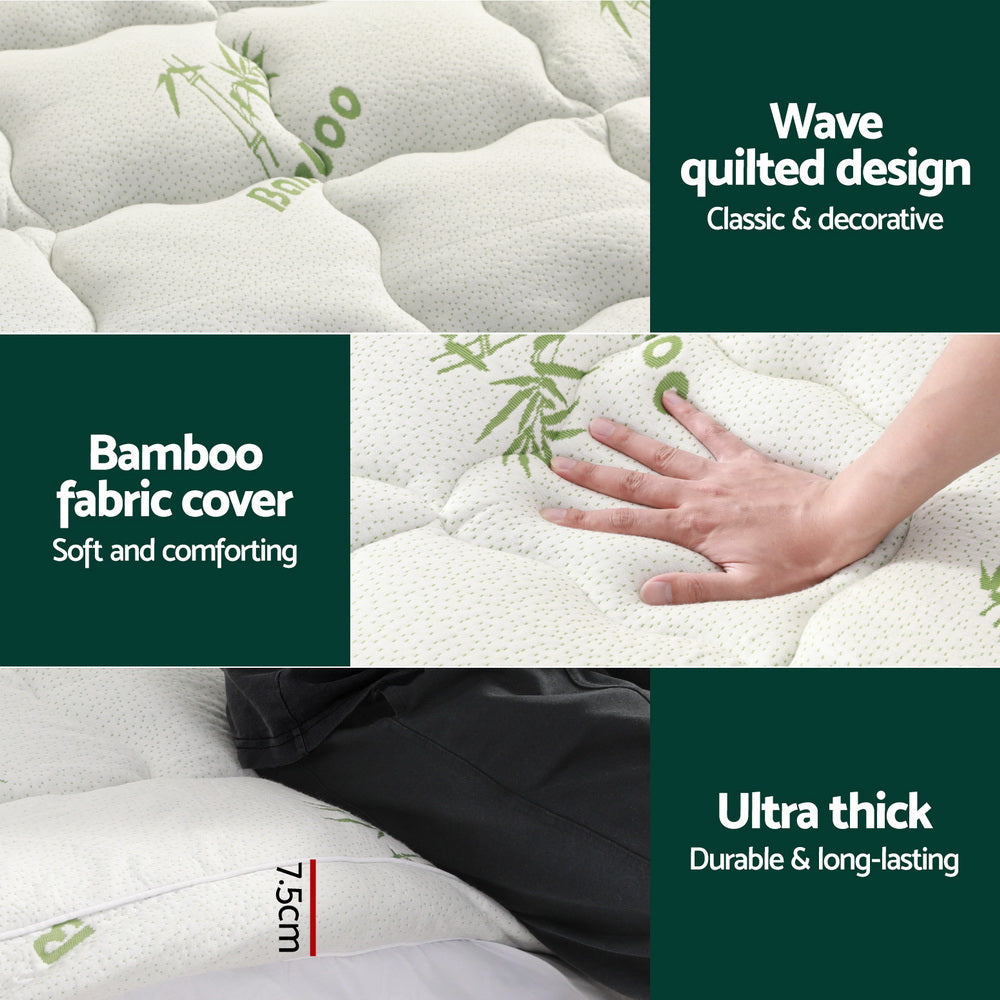 Luxore Box Quilted Bamboo Mattress Topper | Soft Plush Extra Deep Eco Breathable Bamboo Topper