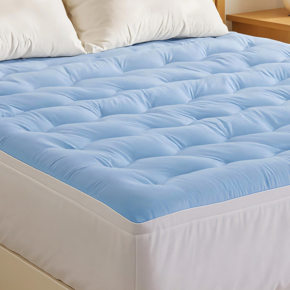 Luxore 1000GSM Reversible 3D Cooling Warm Mattress Topper | Plush Two Sided All Seasons Dual Sleeper Mattress Pad