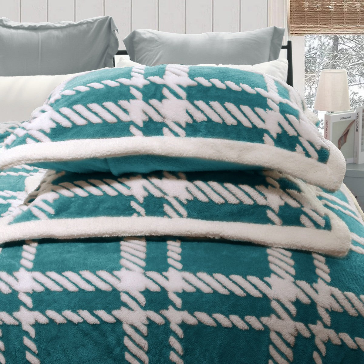 Ramesses 2 in 1 Teddy Fleece Sherpa Blanket Quilt Cover Set | Plush Warm Fleece Comforter Reversible Set