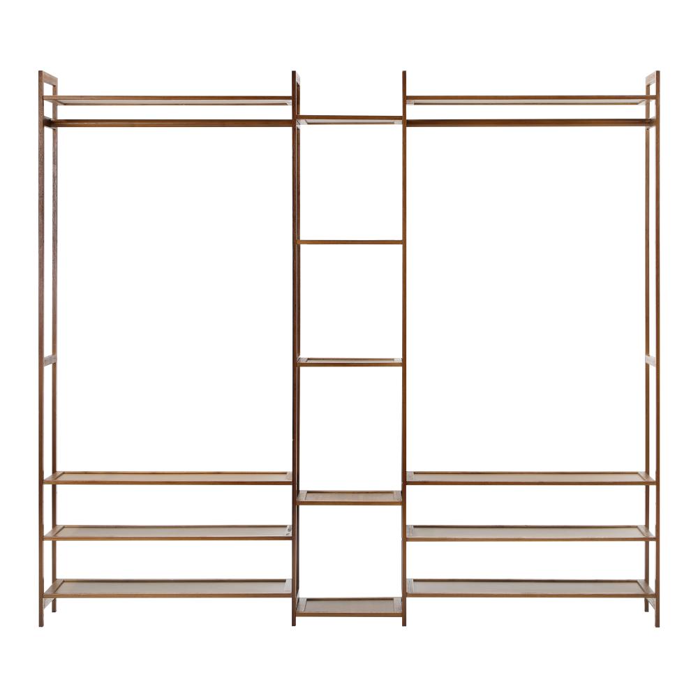 Astano Modern Bamboo Wooden Multi Storage Wardrobe | Clothes Rack Bamboo Storage Cabinet Unit