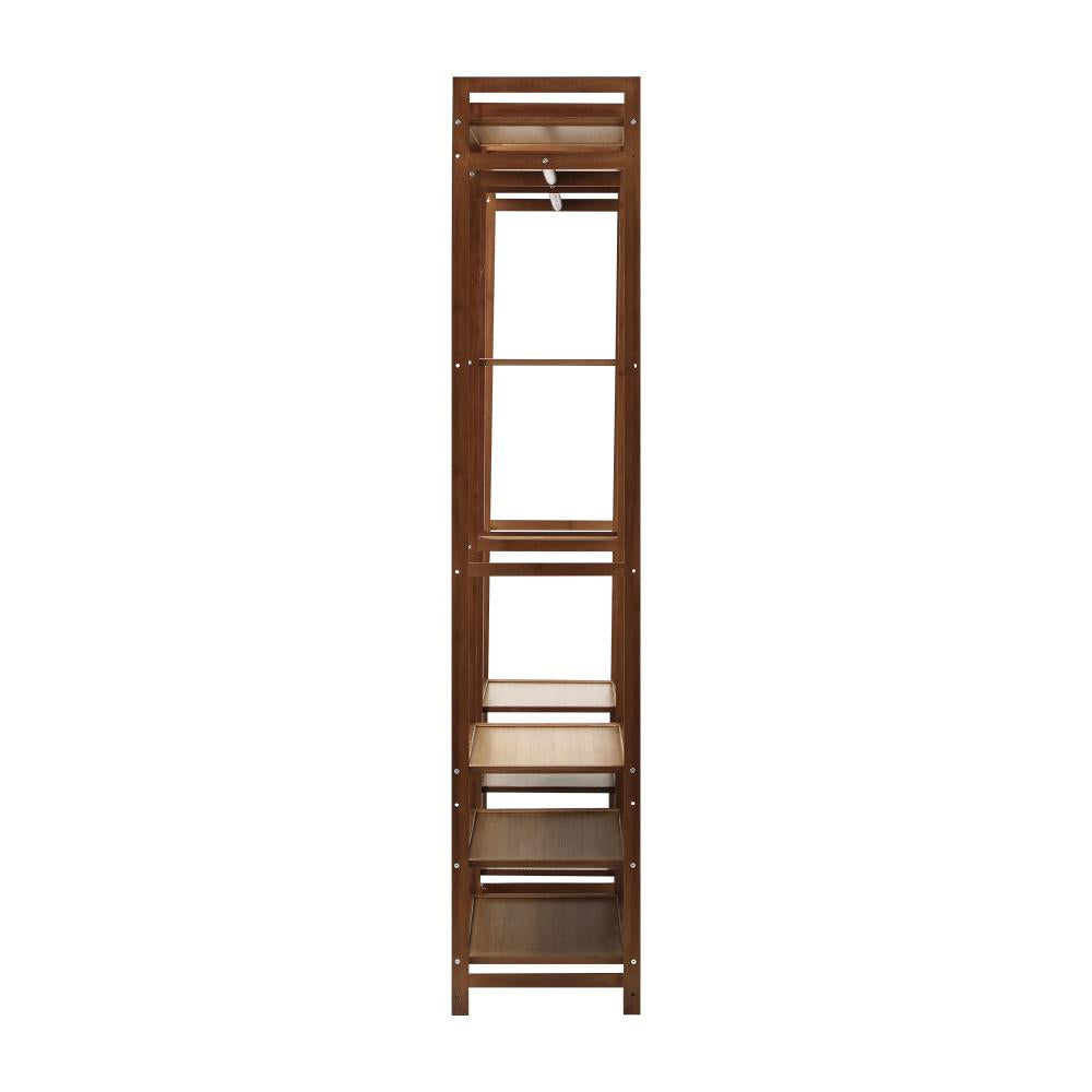 Astano Modern Bamboo Wooden Multi Storage Wardrobe | Clothes Rack Bamboo Storage Cabinet Unit