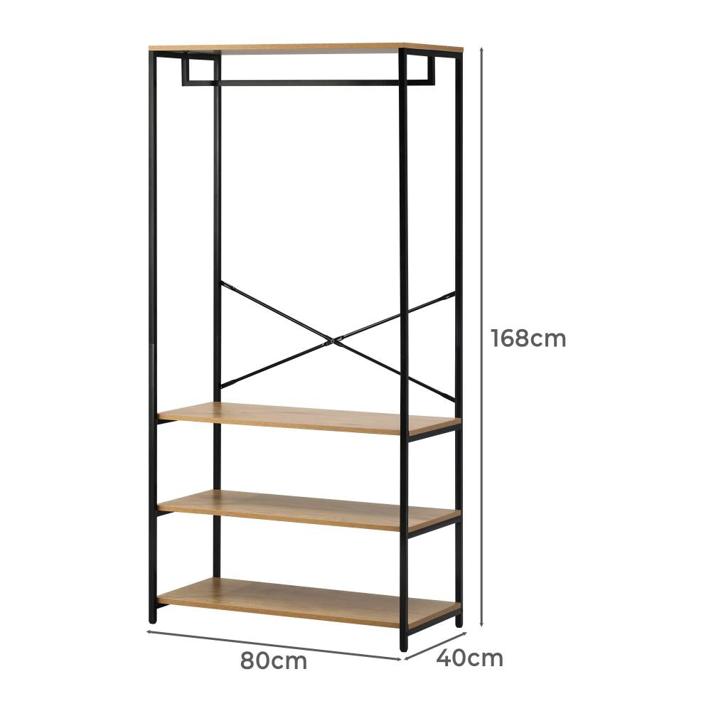 Nuvelo Industrial Style Metal Clothe Storage Unit | Multi Storage Clothes Rail And Shelving Unit