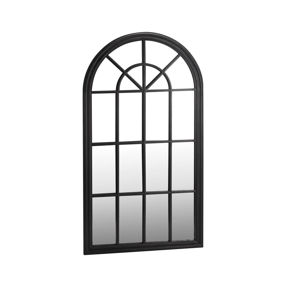 Nero X Arched Wall Mirror | Black Framed Window Style Wall Mounted Décor Mirror