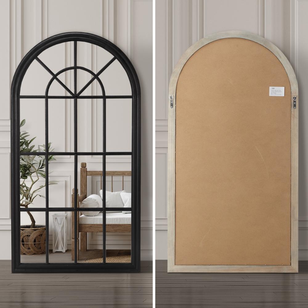 Nero X Arched Wall Mirror | Black Framed Window Style Wall Mounted Décor Mirror