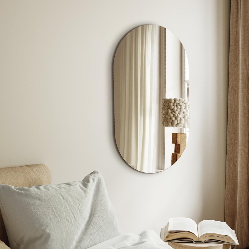 Alfamare Oval Wall Mounted Designer Mirror |Oval 84 x 50cm Feature Décor Mirror