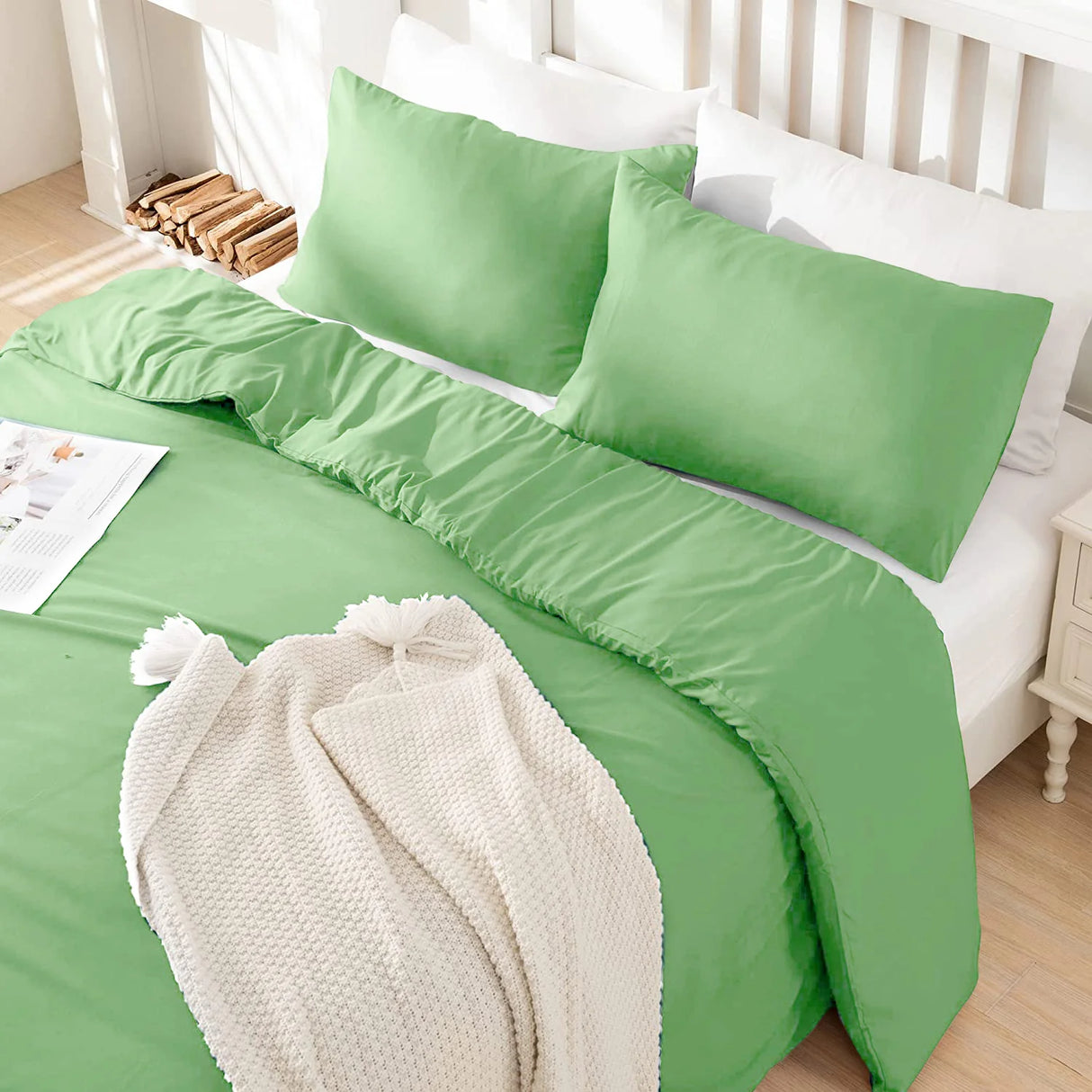 Luxiore 2000TC Breathable Cooling Bamboo Blend Sheet Set | Eco Friendly Anti Wrinkle Bamboo Sheets