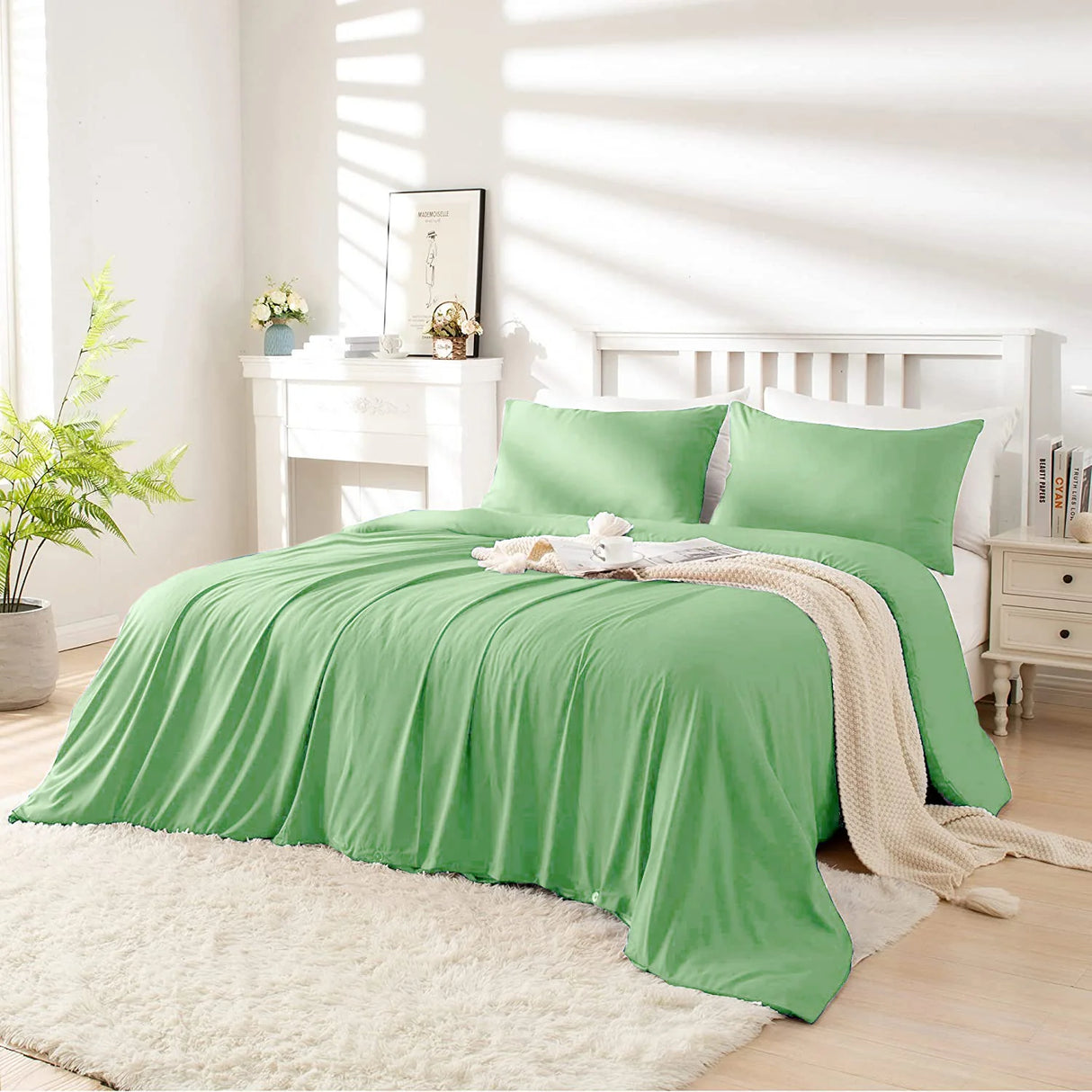 Luxiore 2000TC Breathable Cooling Bamboo Blend Sheet Set | Eco Friendly Anti Wrinkle Bamboo Sheets