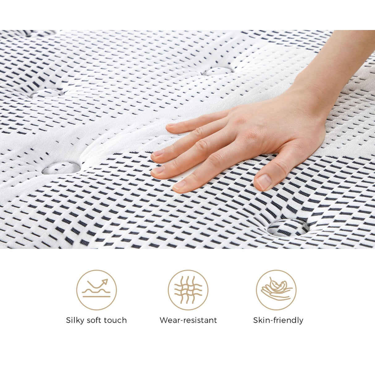 Sleep Luxe Extra Firm Seven Layer 24cm Pocket Spring Mattress | Superior Back Support Firm Top Bed Mattress