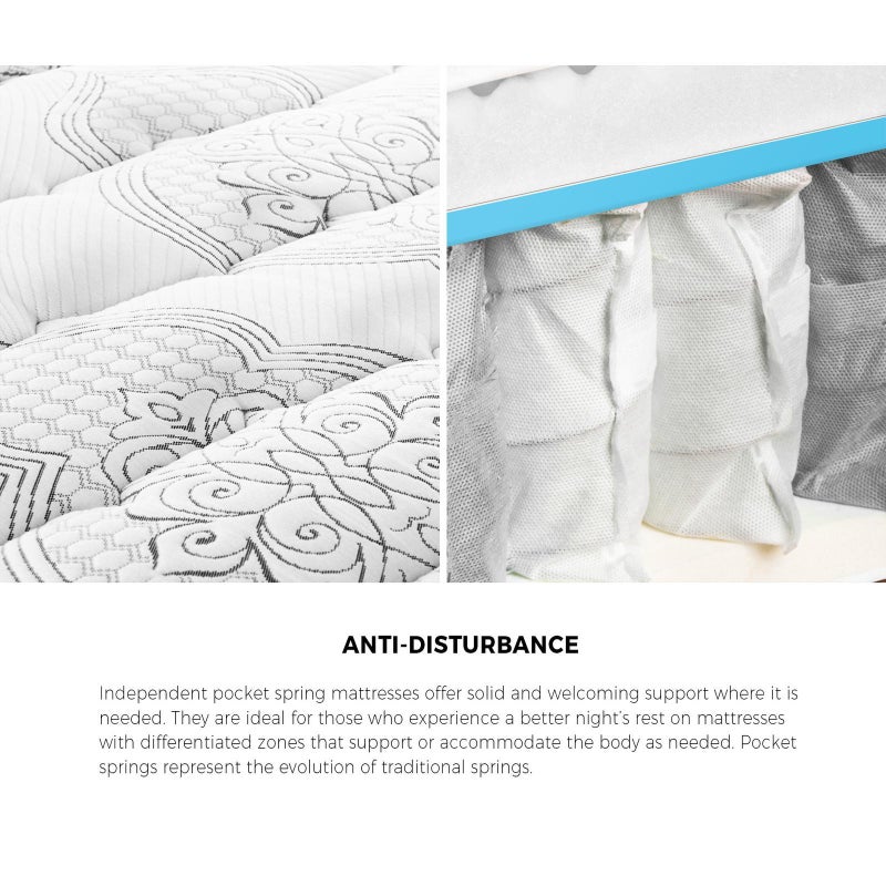 Allure Ultra Plush Latex 9 Zone Dreameasy 34cm Mattress | Full Body Support Medium Firm Hypo Allergenic Bed Mattress