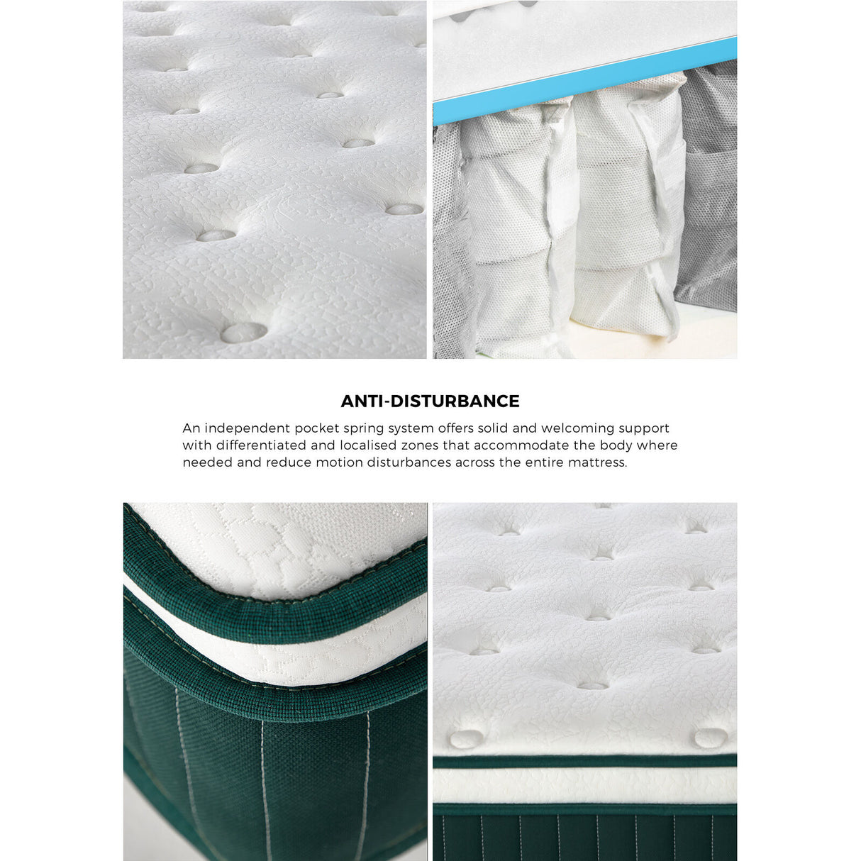 Dreameasy 5 Zone Super Cool Gel Memory Foam Premium 30cm Mattress | 6 Turn Shock Absorbing Medium Firm Hypo Allergenic Matrress