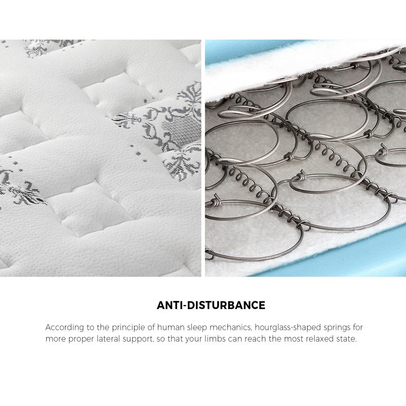 Pulsar 6 Turn Coil Bonnell Spring Plush 21cm Mattress | Full Body Support Ventialted Medium Firm Mattress