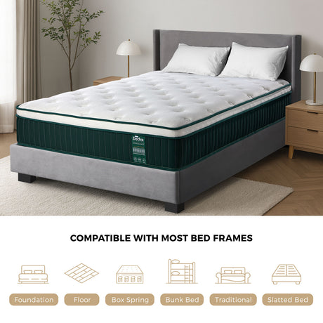 Dreameasy 5 Zone Super Cool Gel Memory Foam Premium 30cm Mattress | 6 Turn Shock Absorbing Medium Firm Hypo Allergenic Matrress