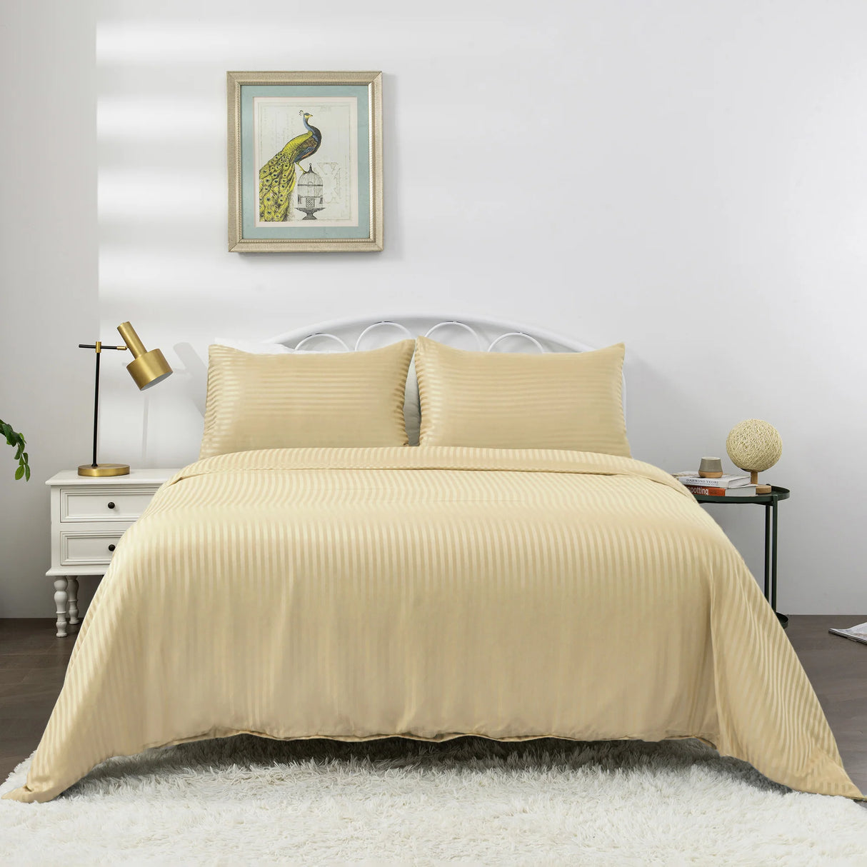 Luxiore 1800TC Super Soft Silky Microfibre Quilt Cover Set | Luxury Pin Stripe Microfibre Duvet Cover Set