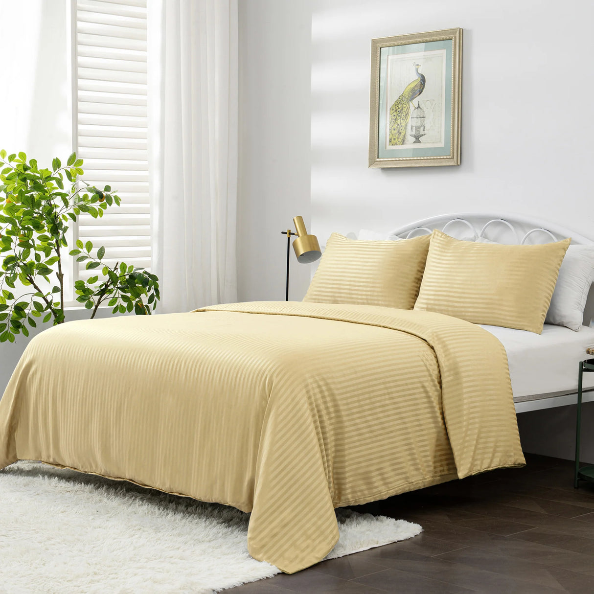 Luxiore 1800TC Super Soft Silky Microfibre Quilt Cover Set | Luxury Pin Stripe Microfibre Duvet Cover Set