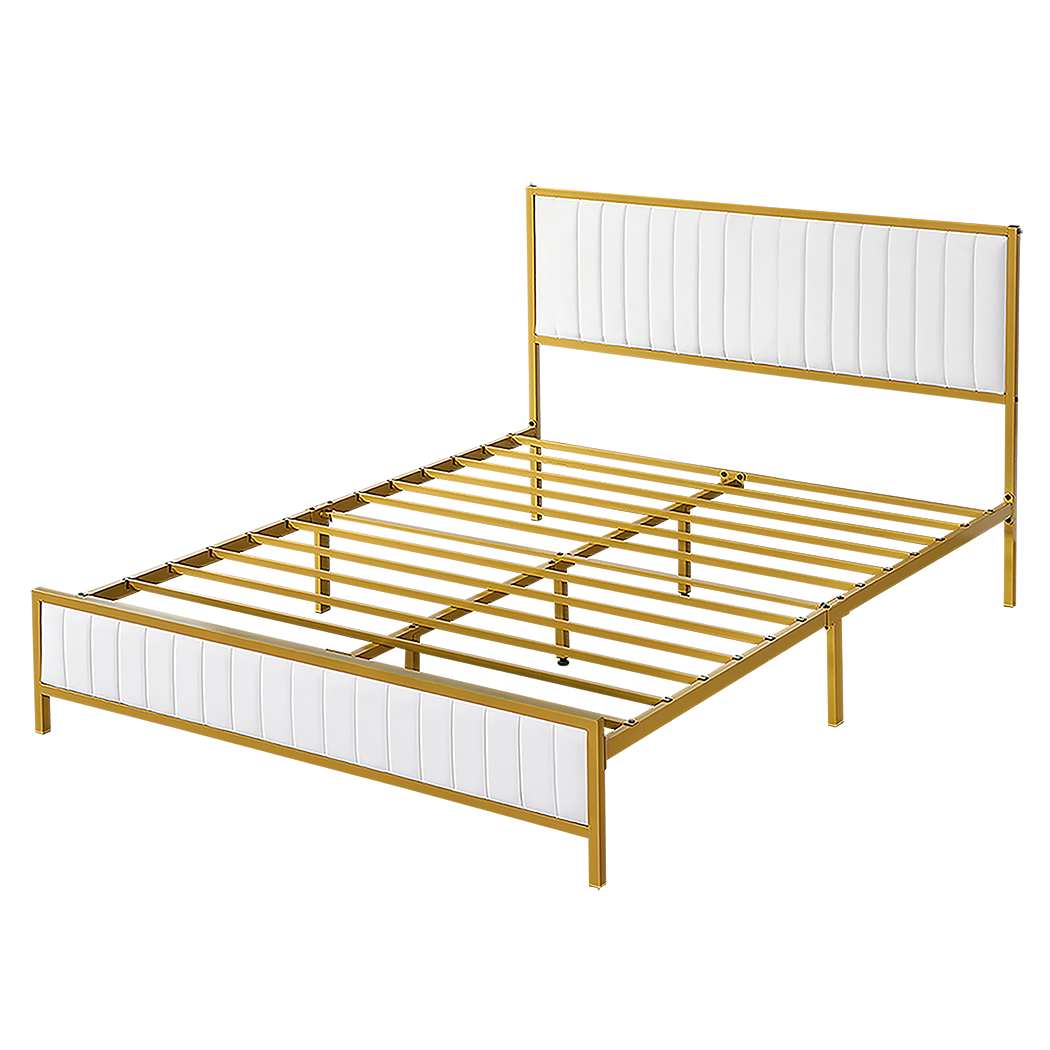 Royale Iris Metal Padded Modern Bed | High Quality Modern Slimline Bed Frame