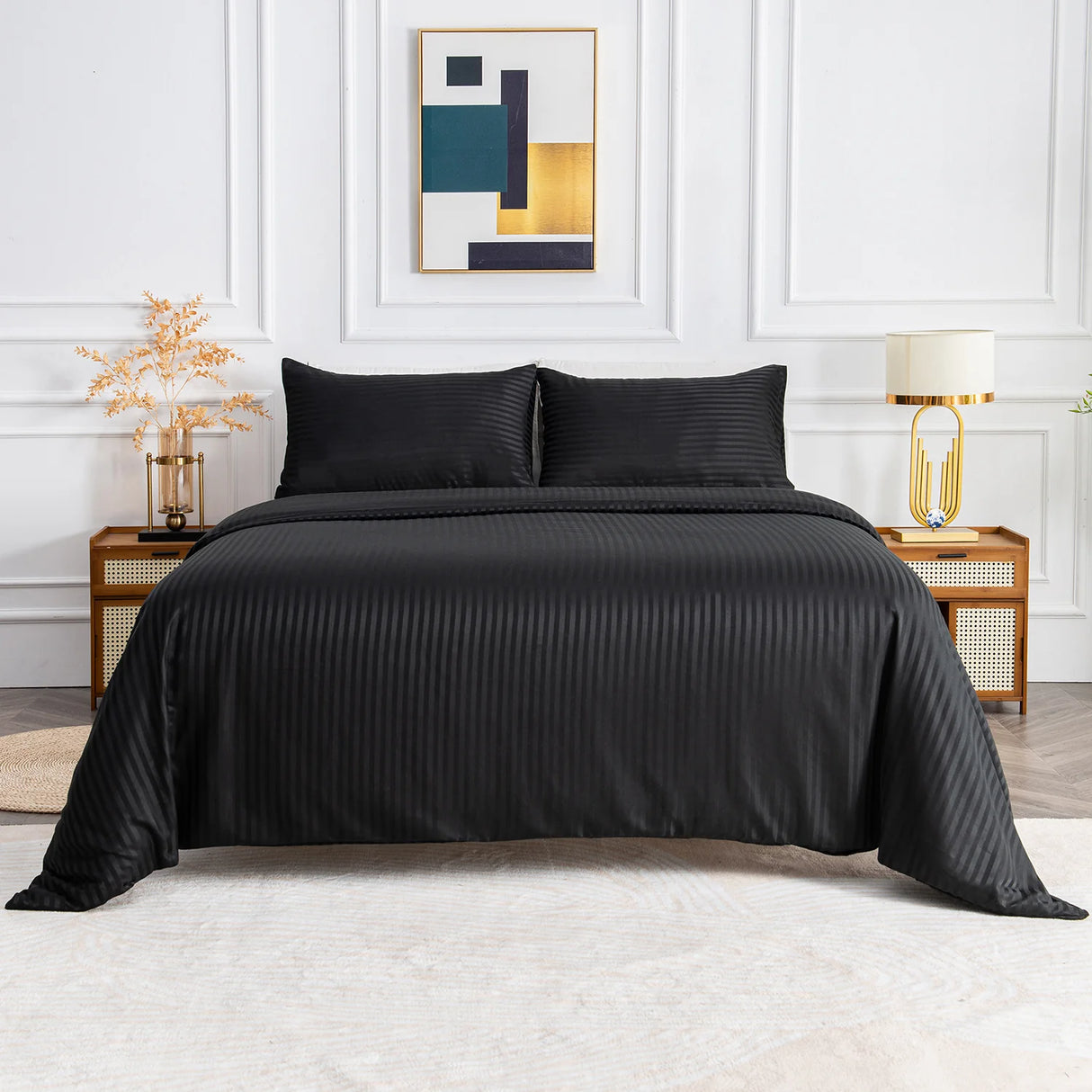 Luxiore 1800TC Super Soft Silky Microfibre Quilt Cover Set | Luxury Pin Stripe Microfibre Duvet Cover Set