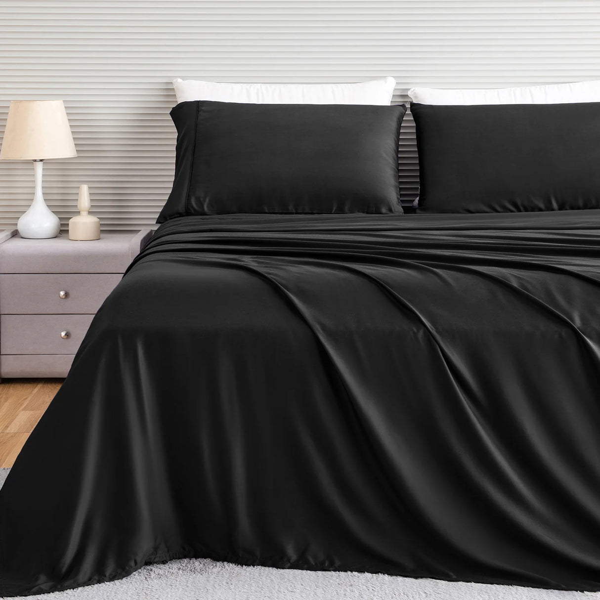 Luxiore Soft 100% Bamboo Eco Friendly Sheet Set | Breathable Silky Pure Bamboo Sheet Set