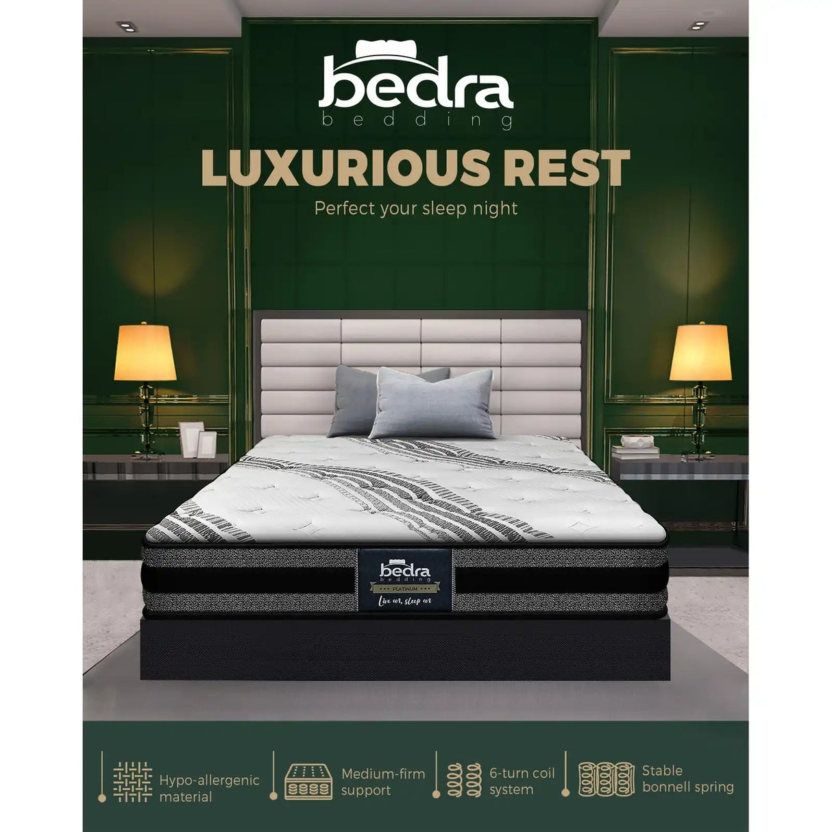 Luxury 7 Layer Bonnel Spring Support Mattress |Reinforced Edge Ventilated - Medium Firm Mattress by Bedra