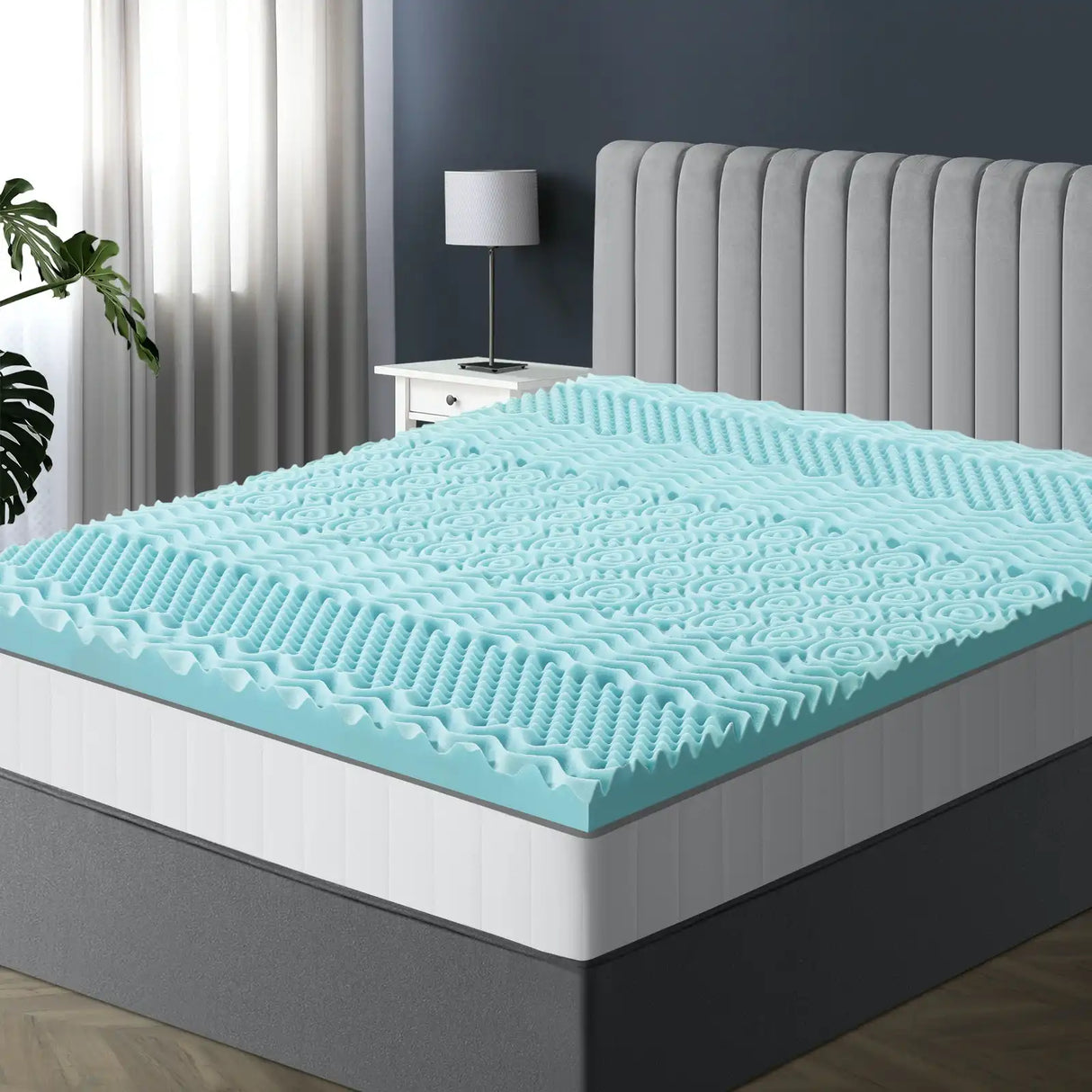 7 Zone 8cm Premium Bamboo GEL Memory Foam Mattress Topper Summer Cooling Memory Foam Topper