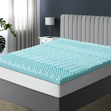 7 Zone 8cm Premium Bamboo GEL Memory Foam Mattress Topper Summer Cooling Memory Foam Topper