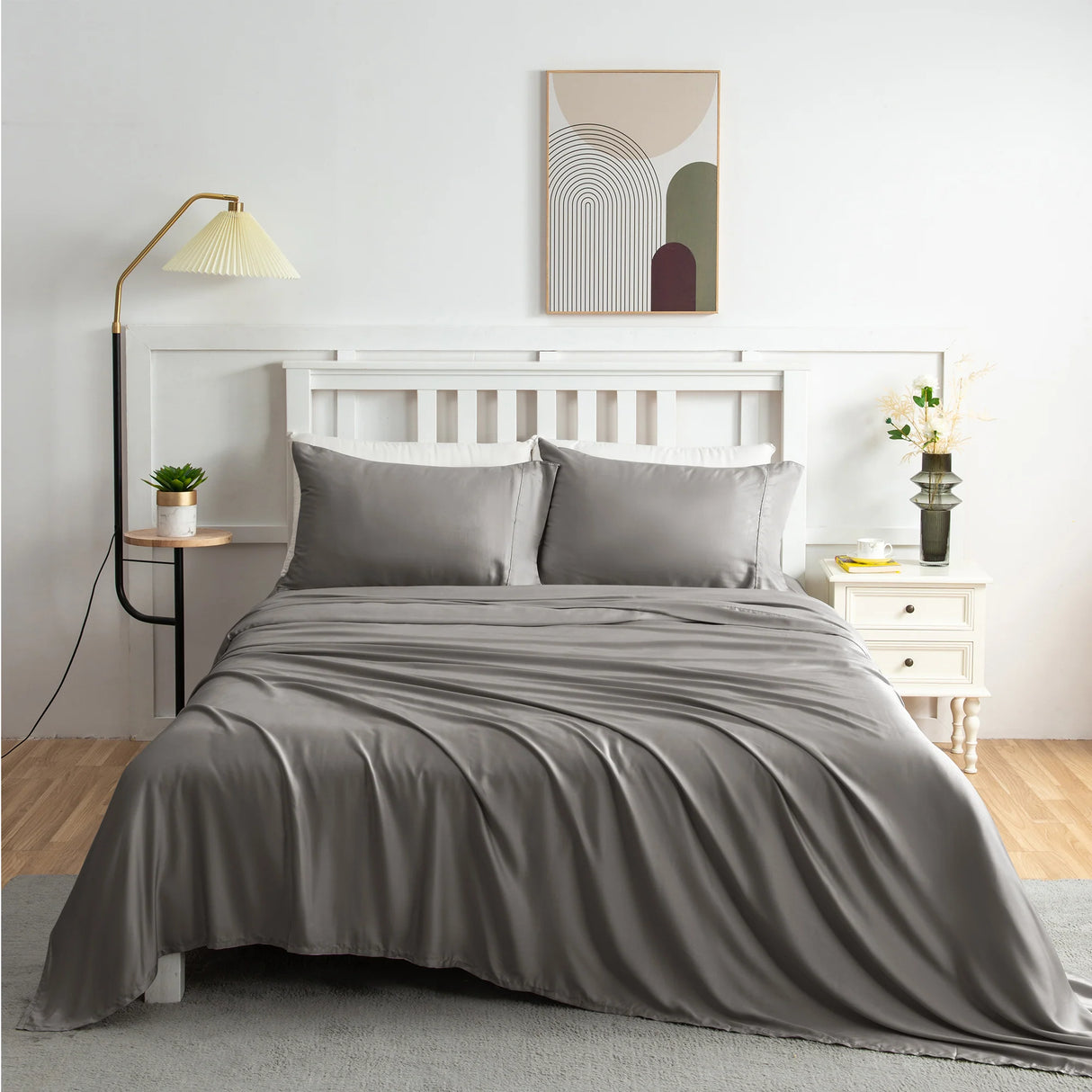 Luxiore Soft 100% Bamboo Eco Friendly Sheet Set | Breathable Silky Pure Bamboo Sheet Set