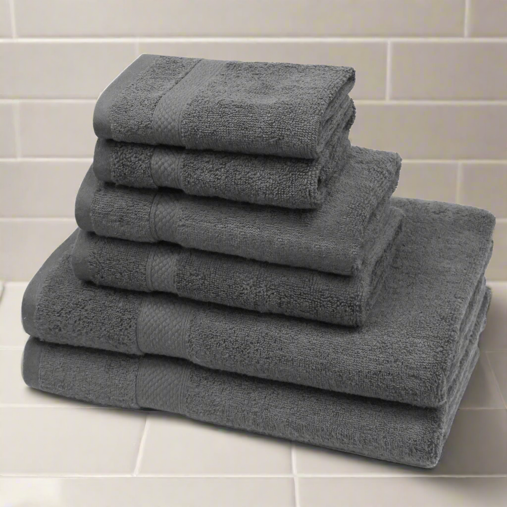 Luxiore Ultra Soft 6pc 100% Cotton 650GSM Towel Set | Plush Superior Cotton Six Piece Bath Towel Set
