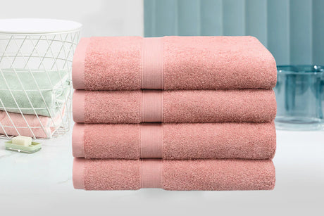 Set of Four Soft 100% Cotton 550GSM Bath Towels | High Absorbing Plush Cotton 4x Bath Towel Set