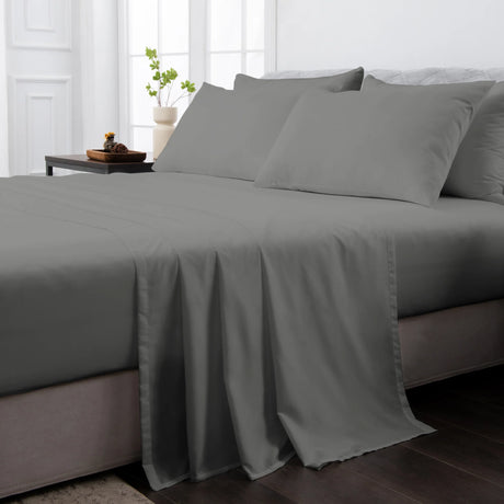 Luxiore 2000TC Breathable Cooling Bamboo Blend Sheet Set | Eco Friendly Anti Wrinkle Bamboo Sheets