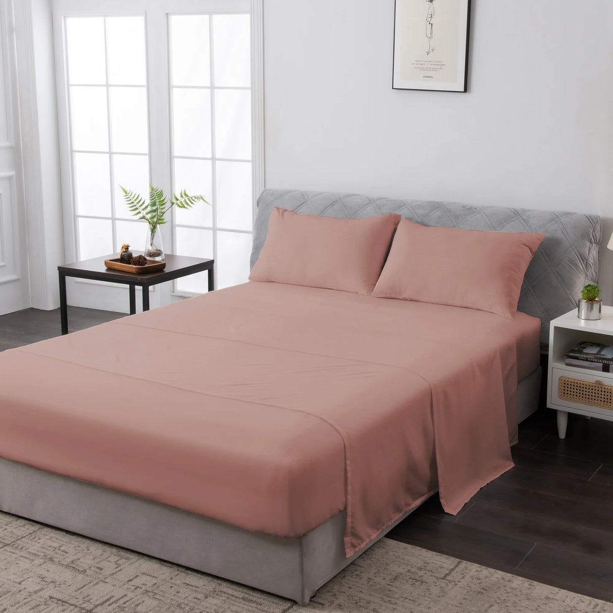 Luxiore 2000TC Breathable Cooling Bamboo Blend Sheet Set | Eco Friendly Anti Wrinkle Bamboo Sheets