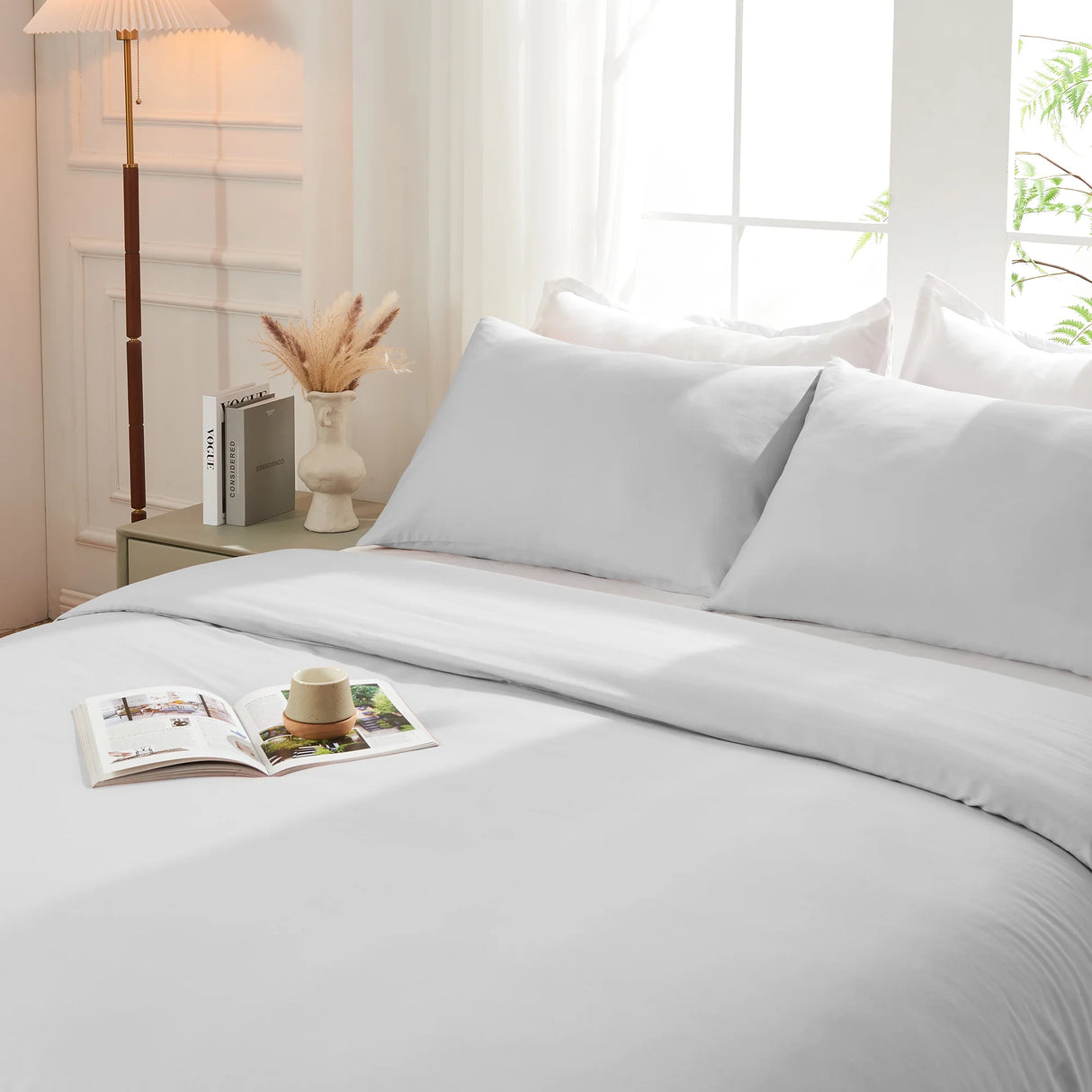 Luxiore 500TC Superior 100% Cotton Quilt Cover Set | Super Fine Pure Cotton Luxury Duvet Set