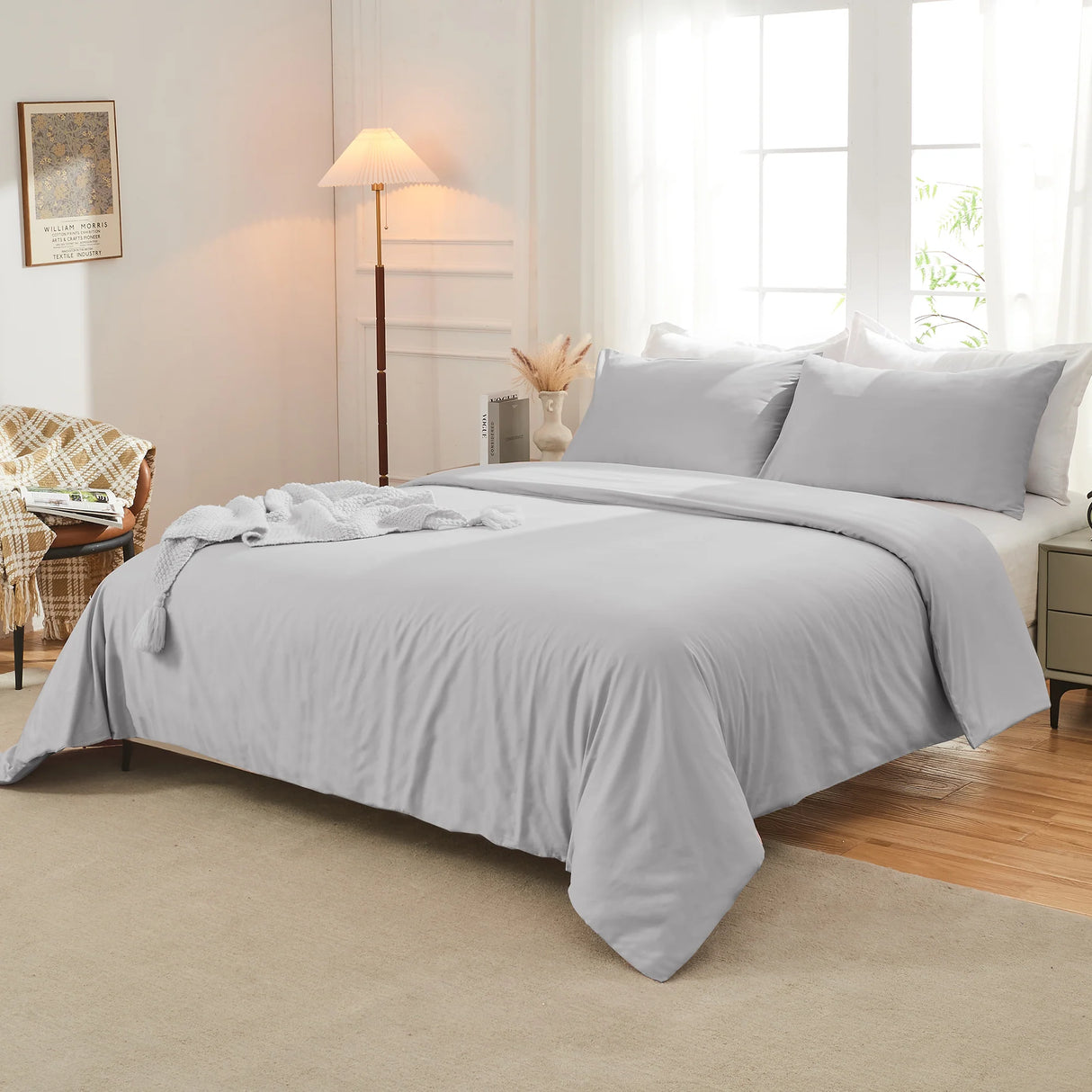 Luxiore 500TC Superior 100% Cotton Quilt Cover Set | Super Fine Pure Cotton Luxury Duvet Set