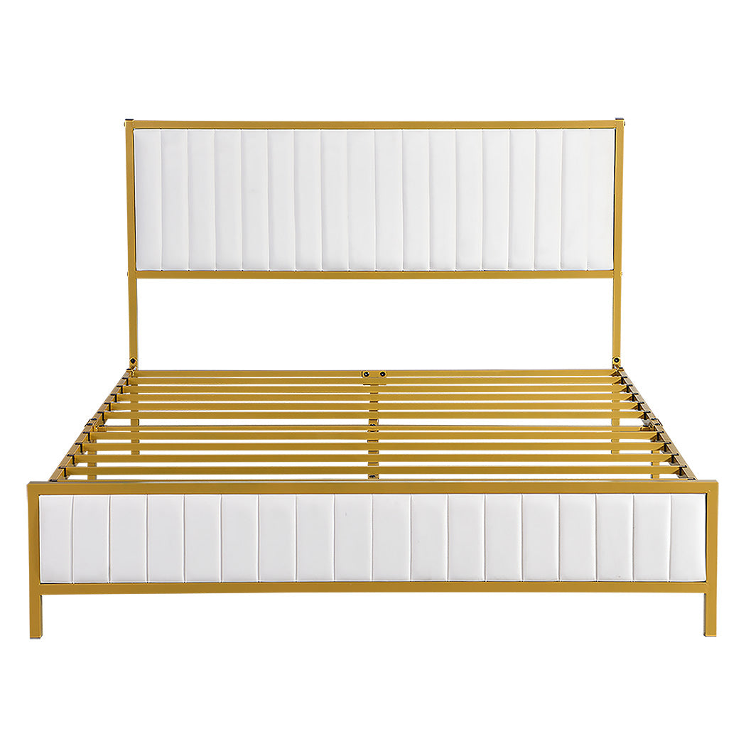 Royale Iris Metal Padded Modern Bed | High Quality Modern Slimline Bed Frame