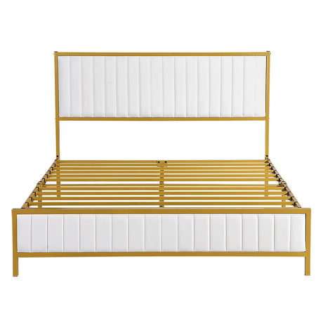 Royale Iris Metal Padded Modern Bed | High Quality Modern Slimline Bed Frame
