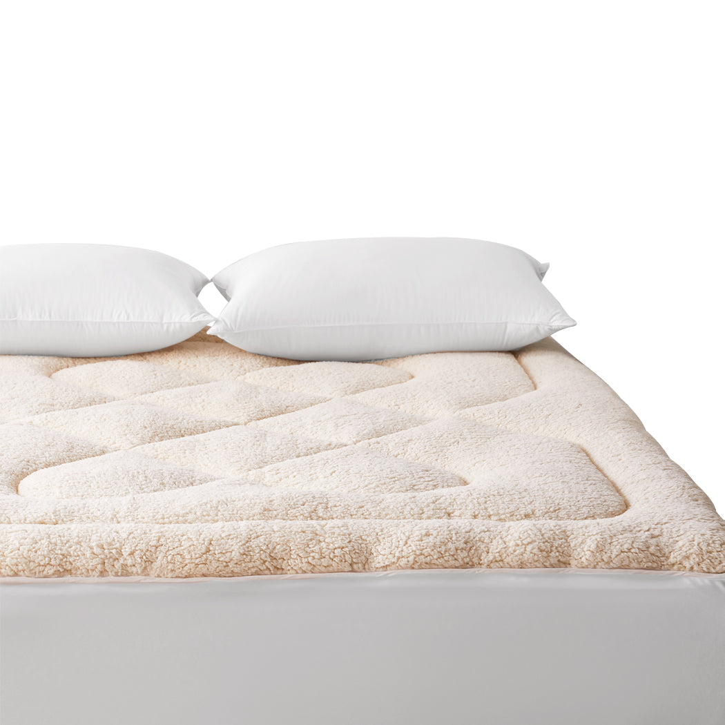 Reversible Luxore Pure 100% Wool Underlay | Soft Padded 250GSM Warm Wool Mattress Pad