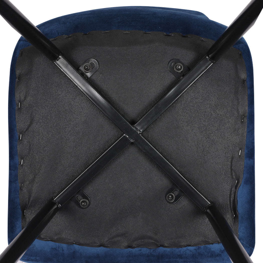 Set of Four Milano Premium Velvet Fabric Dining Chairs | Plush Velvet Padded Dining Chairs