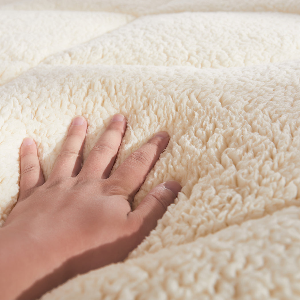 Reversible Luxore Pure 100% Wool Underlay | Soft Padded 250GSM Warm Wool Mattress Pad