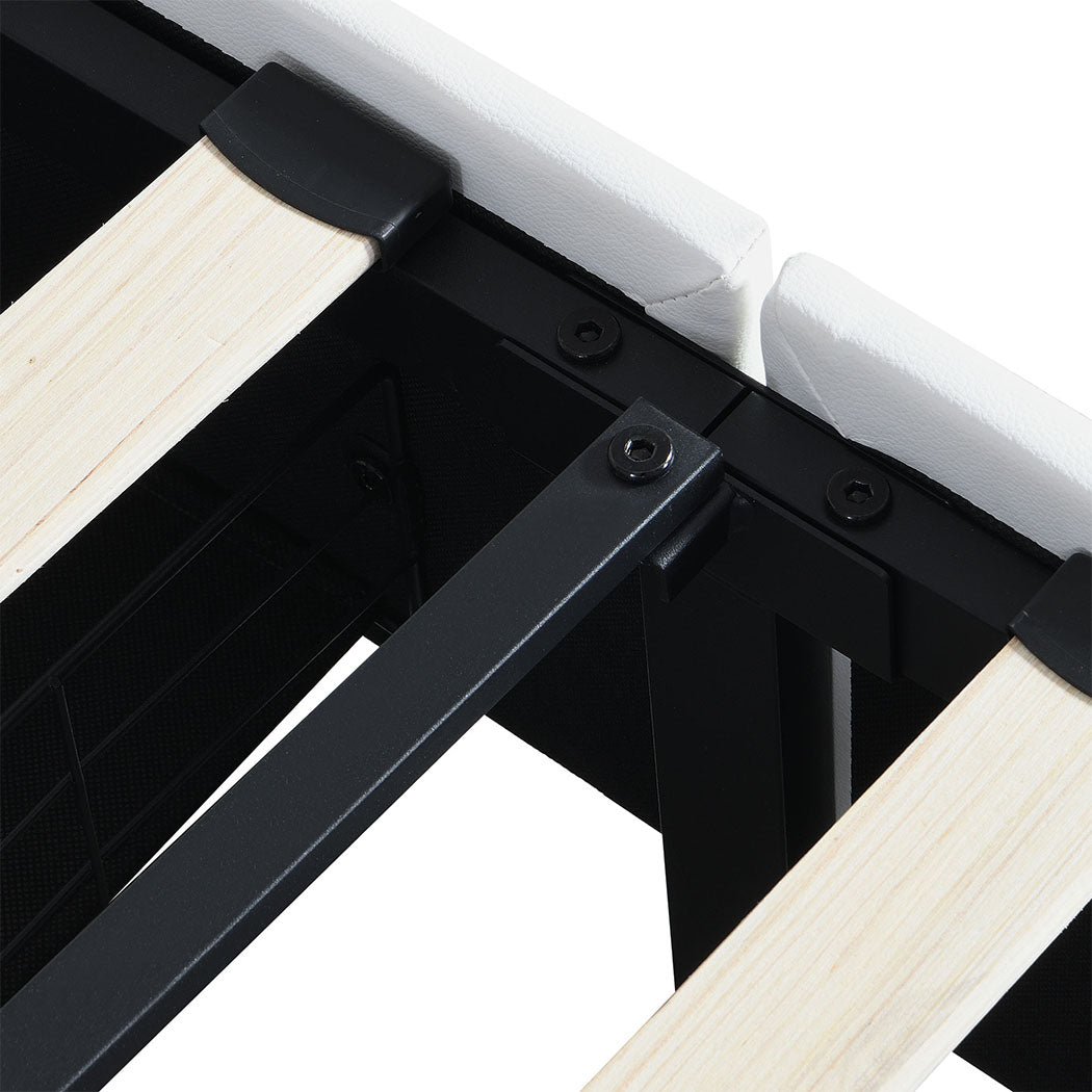 Aria Luxury LED PU Leather 2 Draw Storage Bed with USB | Adjustable Headboard Soft Padded Bed Frame