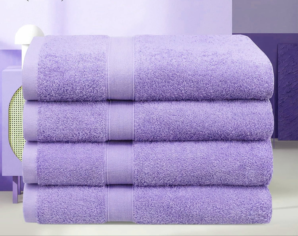 Set of Four Soft 100% Cotton 550GSM Bath Towels | High Absorbing Plush Cotton 4x Bath Towel Set