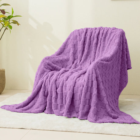 Luxiore Super Soft Plush Warm Fleece Winter Blanket | 300GSM Stylish Jacquard Fleecy Blanket