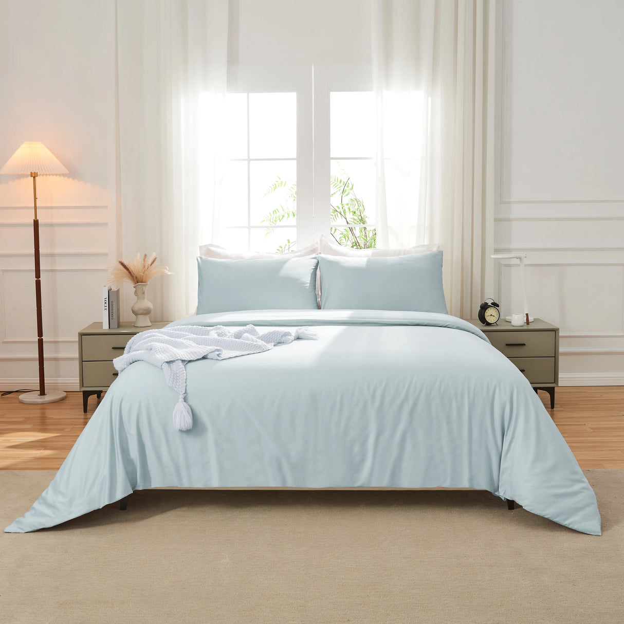 Luxiore 500TC Superior 100% Cotton Quilt Cover Set | Super Fine Pure Cotton Luxury Duvet Set